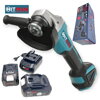 Akumulátorová uhlová brúska s digitálnym regulátorom otáčok, 125mm kotúč a tlmenie vibrácií, MAKITA platforma,  Hitman HT-BAG-1112R 62V