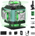 4D 16-riadkový zelený laserový nivelák - 360° horizontálne a vertikálne krížové lúče, automatické samonivelačné nastavenie, diaľkové ovládanie cez aplikáciu - Hitman HT-GLS-2416LD