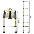 Stabilný 2,6 metrový teleskopický hliníkový rebrík, nosnosť 150 kg