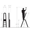 Jednostranný hliníkový rebrík vysoký 137 cm, 7-stupňový, nosnosť 125 kg - Hitman HT-NIL-6485