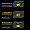 16 liniovy samonivelačný laserový nivelačný prístroj 4D so zeleným lúčom s automatickým zarovnávaním