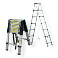 Dvojdielny hliníkový rebrík, teleskopický, viacúčelový, 5 metrov, (2,5+2,5) nosnosť 150 kg