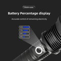 Nabíjateľná LED baterka s vysokým výkonom, šošovkou a nastaviteľným ZOOMOM P90