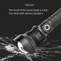 Nabíjateľná LED baterka s vysokým výkonom, šošovkou a nastaviteľným ZOOMOM P90