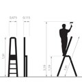 Jednostranný hliníkový rebrík vysoký 117 cm, 6-stupňový, nosnosť 125 kg - Hitman HT-NIL-6484