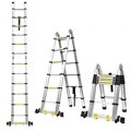 Dvojdielny hliníkový rebrík, teleskopický, viacúčelový, 5 metrov, (2,5+2,5) nosnosť 150 kg