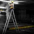 Dvojdielny hliníkový rebrík, teleskopický, viacúčelový, 5 metrov, (2,5+2,5) nosnosť 150 kg