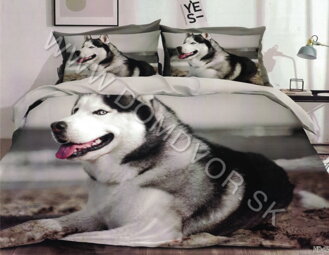 Domdvor Posteľné obliečky pes husky 7 dielne OBL876 140x200 70x90