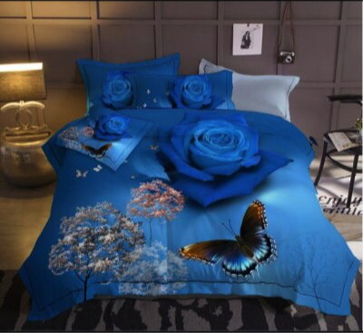 Domdvor Posteľné obliečky motýľ modry 7 dielne OBL819 140x200 70x90