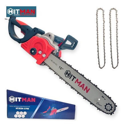 Elektrická reťazová píla - 3700W, 40 cm vodiaca lišta, Automatický mazací systém, 2 náhradné reťaze - Hitman HT/ESH-3700