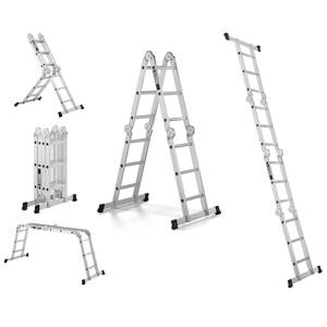 Hliníkový multifunkčný rebrík lešenie 4x3A celková dĺžka 3,9 m 